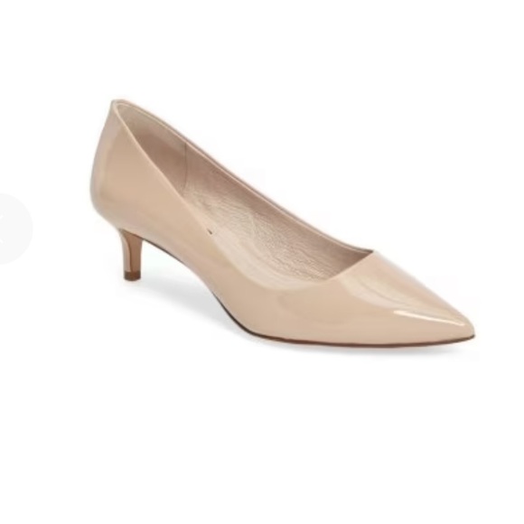 LOUISE et CIE Jacoba Kitten Heel Pump Light Beige Patent Womens,6/36!CUTE - Picture 1 of 8